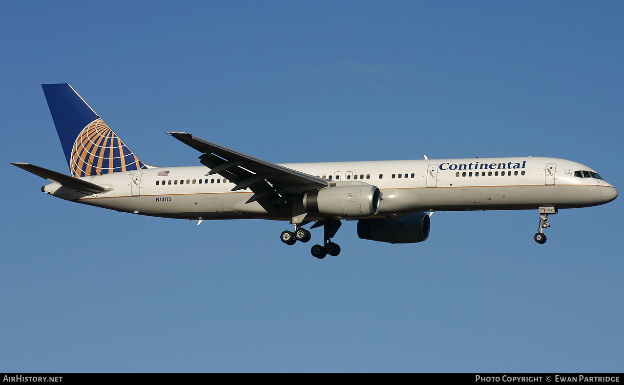 Aircraft Photo of N14115 | Boeing 757-224 | Continental Airlines | AirHistory.net #516196