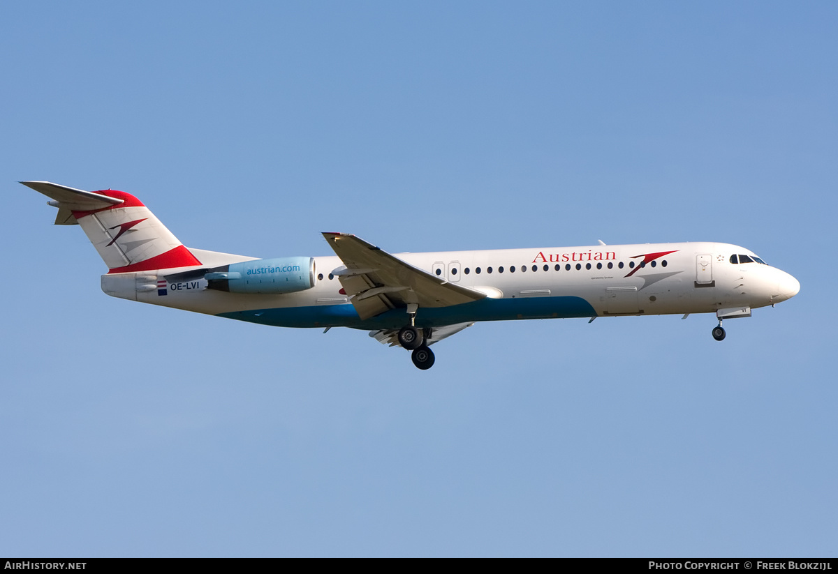 Aircraft Photo of OE-LVI | Fokker 100 (F28-0100) | Austrian Airlines | AirHistory.net #516380