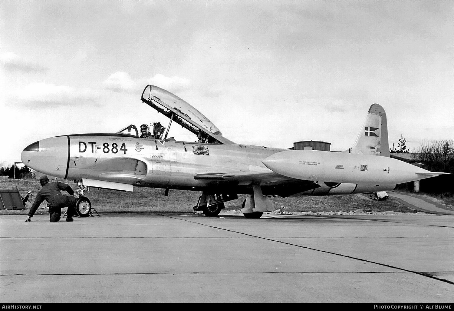 Aircraft Photo of DT-884 | Lockheed T-33A | Denmark - Air Force | AirHistory.net #516474