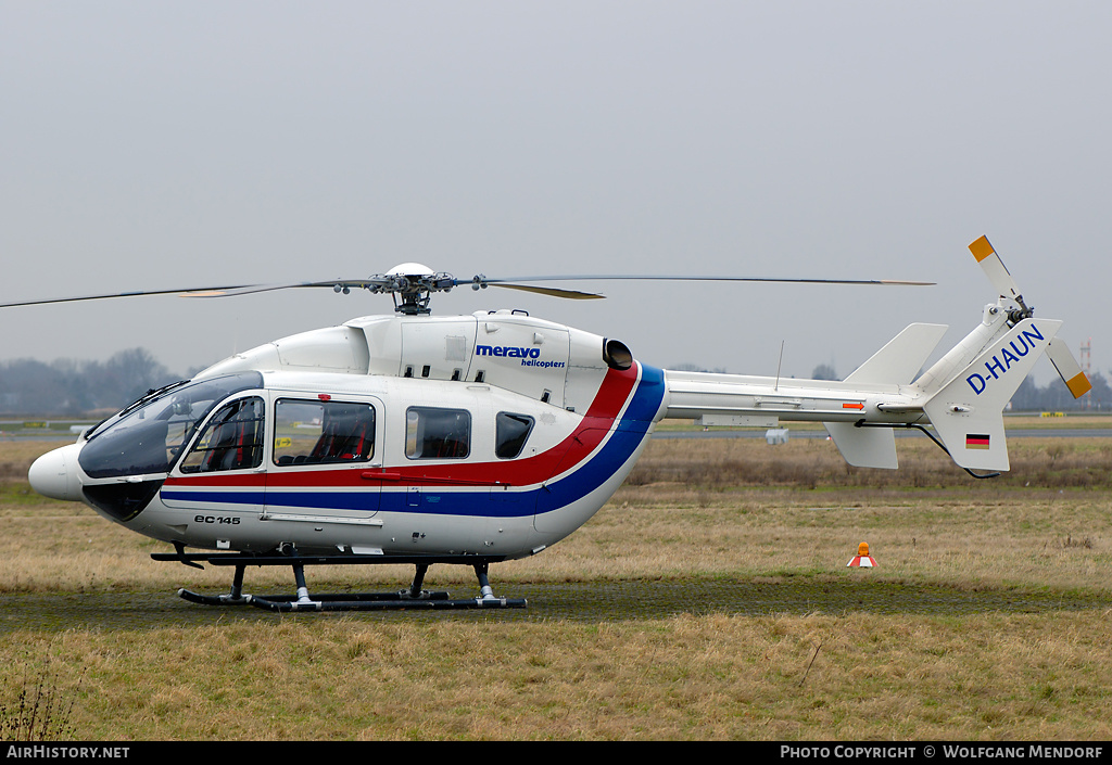 Aircraft Photo of D-HAUN | Eurocopter-Kawasaki EC-145 (BK-117C-2) | Meravo Helicopters | AirHistory.net #516487