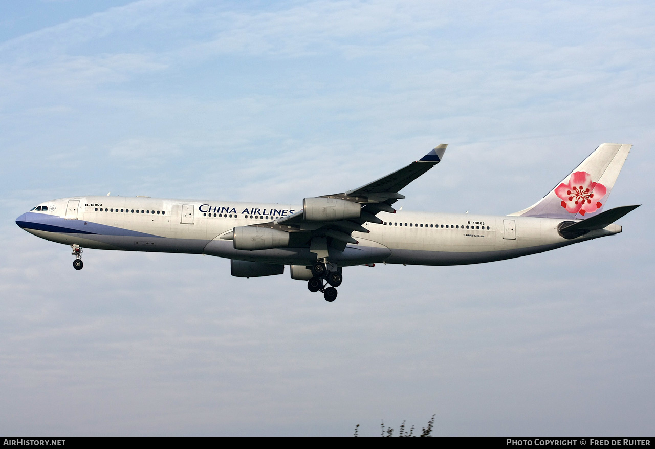 Aircraft Photo of B-18803 | Airbus A340-313 | China Airlines | AirHistory.net #516530