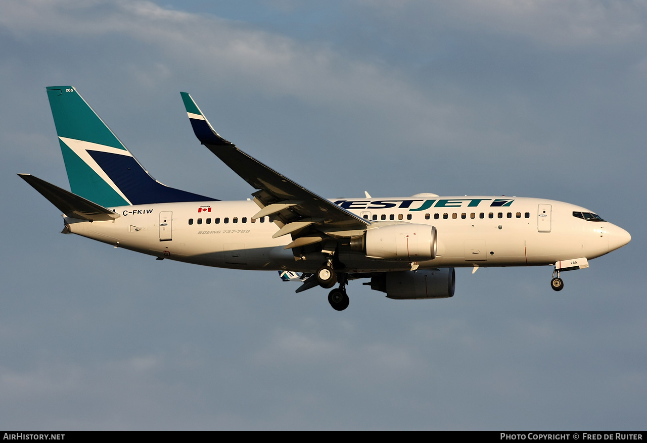 Aircraft Photo of C-FKIW | Boeing 737-7CT | WestJet | AirHistory.net #516549