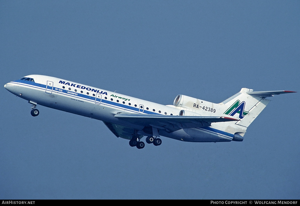 Aircraft Photo of RA-42389 | Yakovlev Yak-42D | Makedonija Airways | AirHistory.net #516660