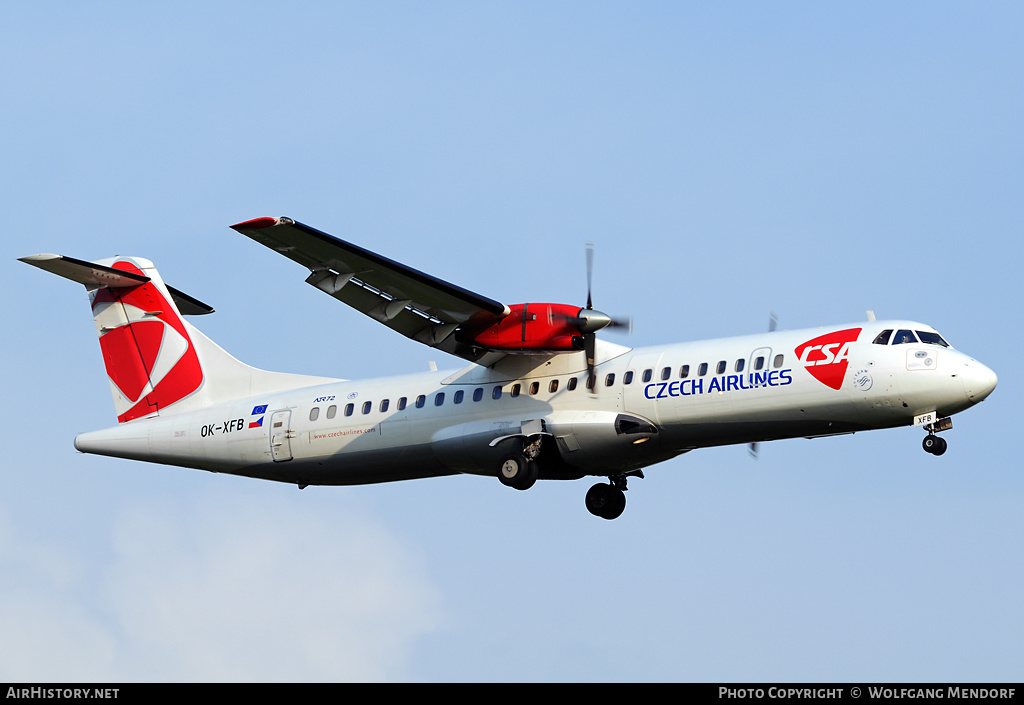 Aircraft Photo of OK-XFB | ATR ATR-72-202 | ČSA - Czech Airlines | AirHistory.net #516748