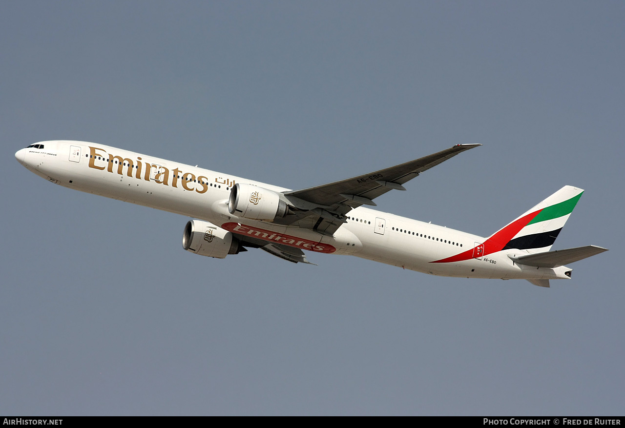 Aircraft Photo of A6-EBO | Boeing 777-36N/ER | Emirates | AirHistory.net #516847