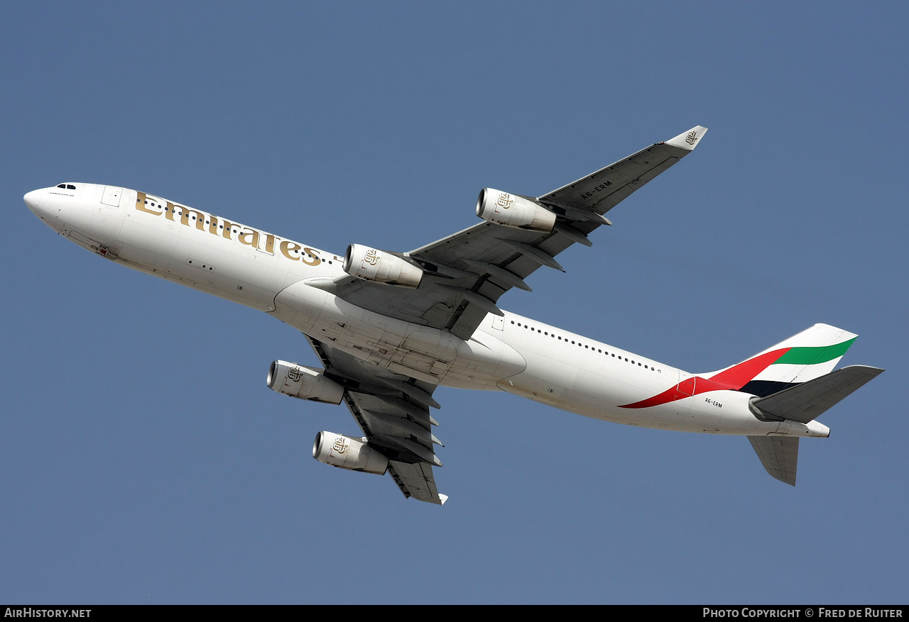 Aircraft Photo of A6-ERM | Airbus A340-313X | Emirates | AirHistory.net #516848