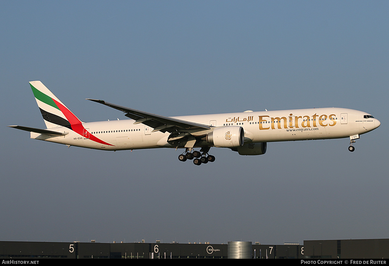 Aircraft Photo of A6-EGG | Boeing 777-31H/ER | Emirates | AirHistory.net #516858