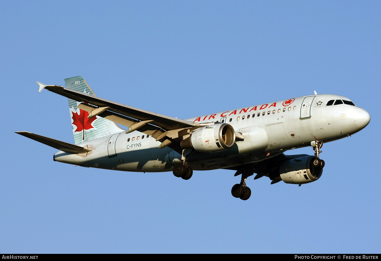 Aircraft Photo of C-FYNS | Airbus A319-114 | Air Canada | AirHistory.net #516886