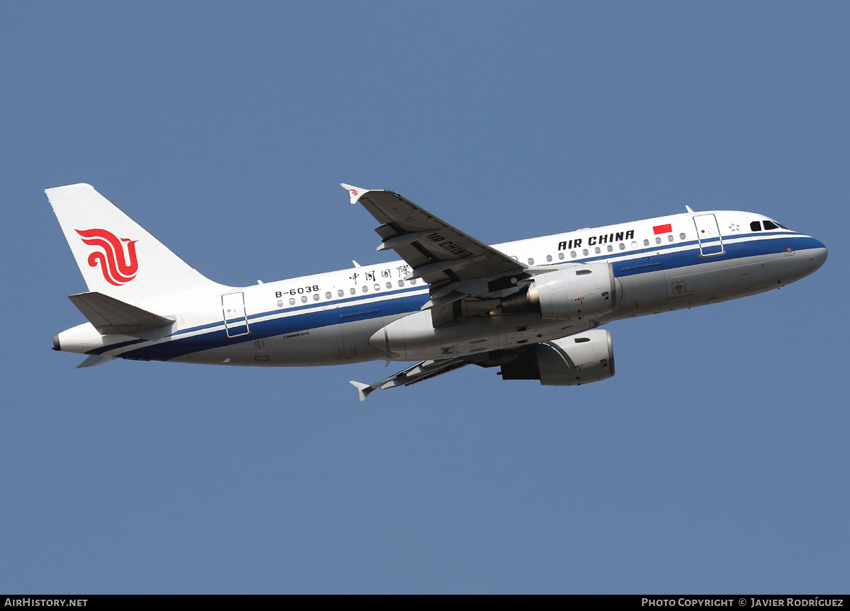 Aircraft Photo of B-6038 | Airbus A319-115 | Air China | AirHistory.net #517013