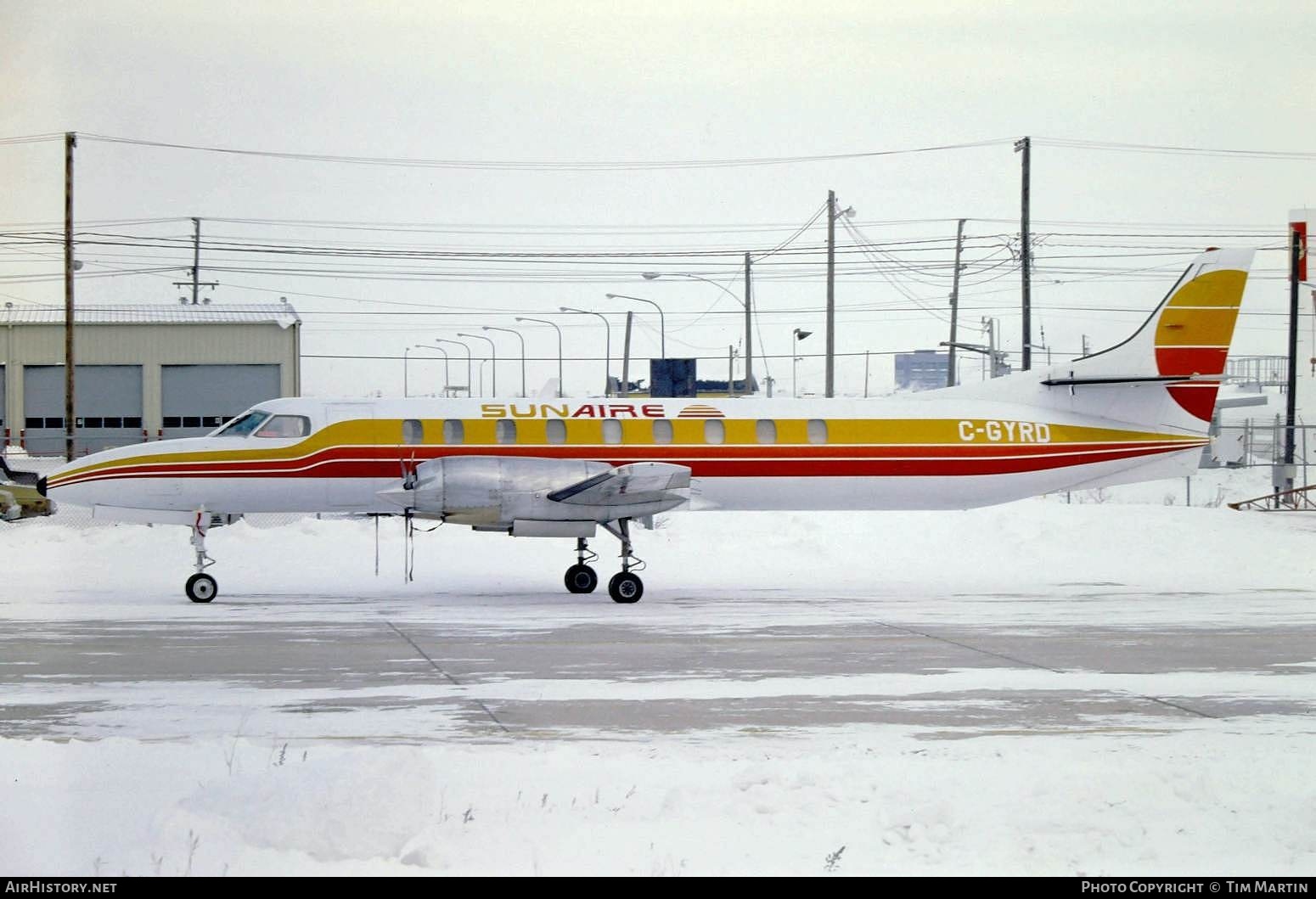 Aircraft Photo of C-GYRD | Fairchild Swearingen SA-226TC Metro II | Sun Aire Lines | AirHistory.net #517112