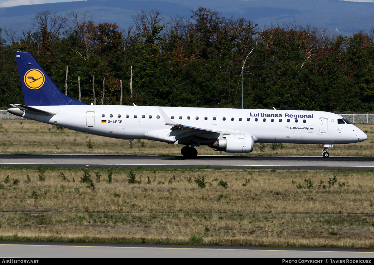 Aircraft Photo of D-AECB | Embraer 190LR (ERJ-190-100LR) | Lufthansa Regional | AirHistory.net #517205