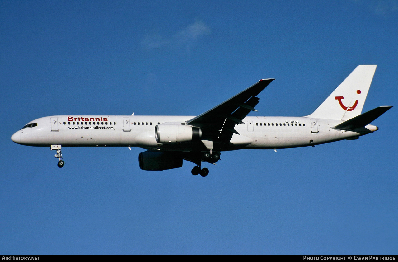 Aircraft Photo of G-BYAR | Boeing 757-204 | Britannia Airways | AirHistory.net #517446
