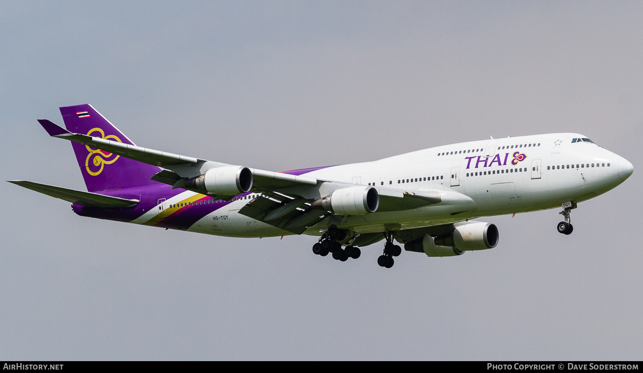 Aircraft Photo of HS-TGY | Boeing 747-4D7 | Thai Airways International | AirHistory.net #517819
