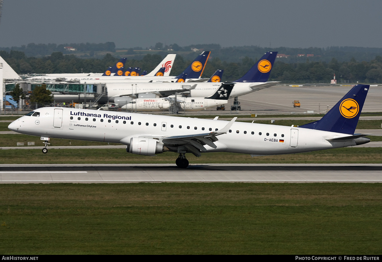 Aircraft Photo of D-AEBA | Embraer 195LR (ERJ-190-200LR) | Lufthansa Regional | AirHistory.net #517832