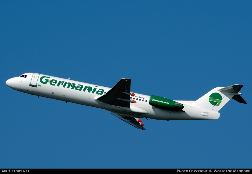 Aircraft Photo of D-AGPL | Fokker 100 (F28-0100) | Germania | AirHistory.net #518078