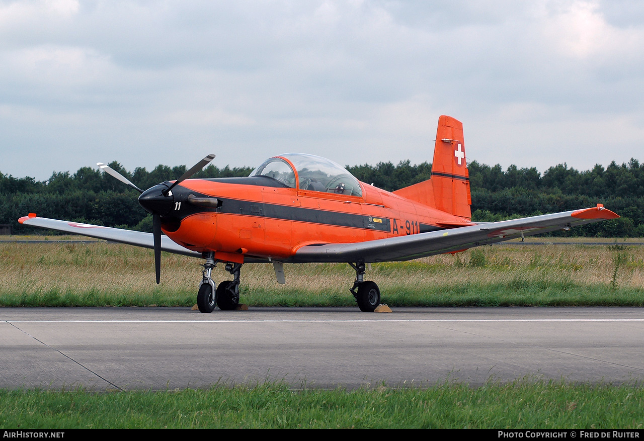 Aircraft Photo of A-911 | Pilatus PC-7 | Switzerland - Air Force | AirHistory.net #518172