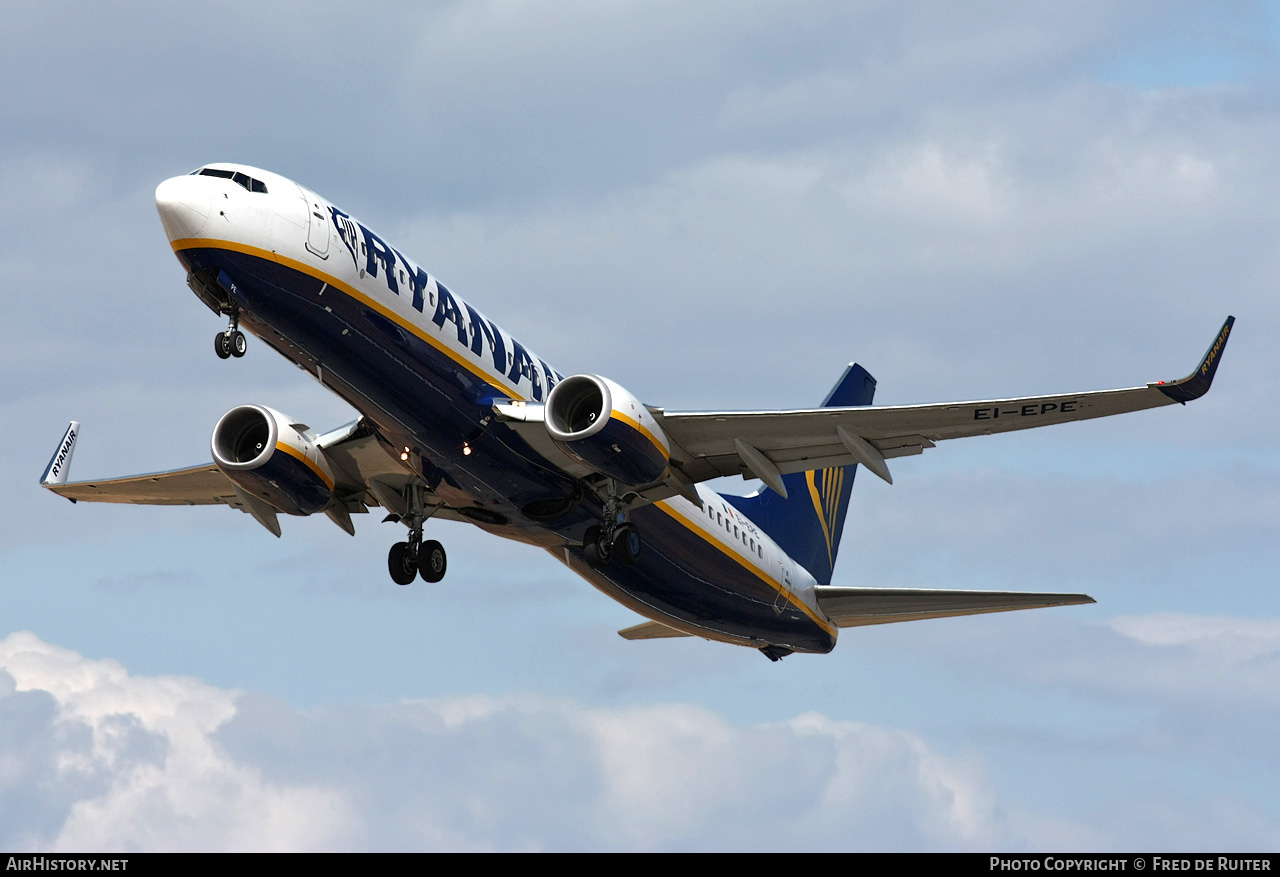 Aircraft Photo of EI-EPE | Boeing 737-8AS | Ryanair | AirHistory.net #518278