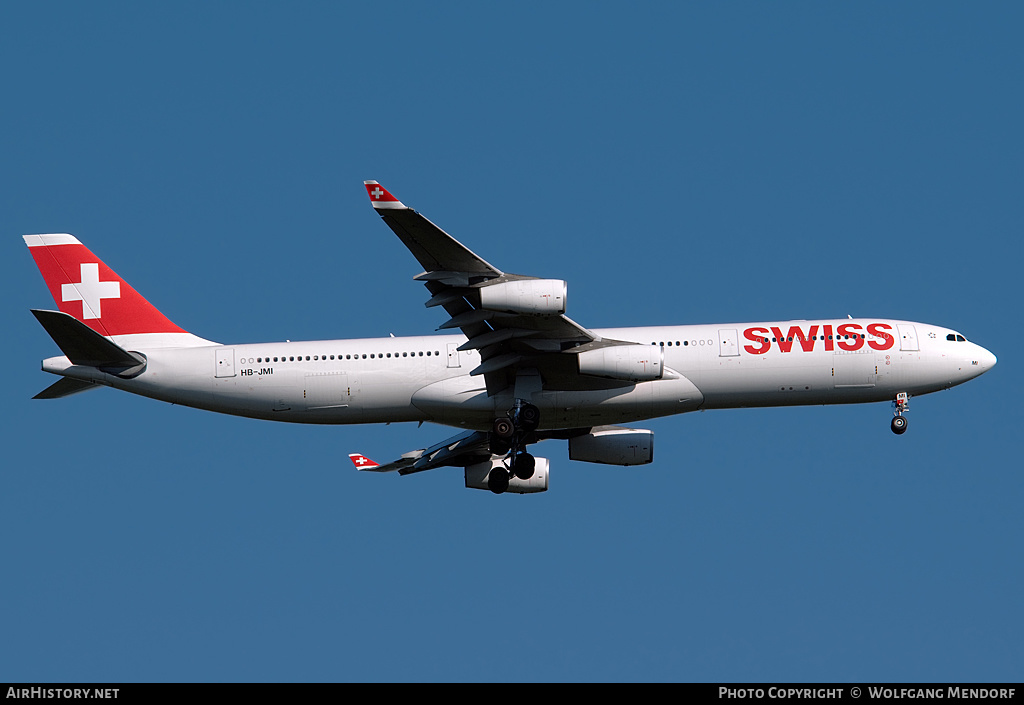 Aircraft Photo of HB-JMI | Airbus A340-313 | Swiss International Air Lines | AirHistory.net #518484