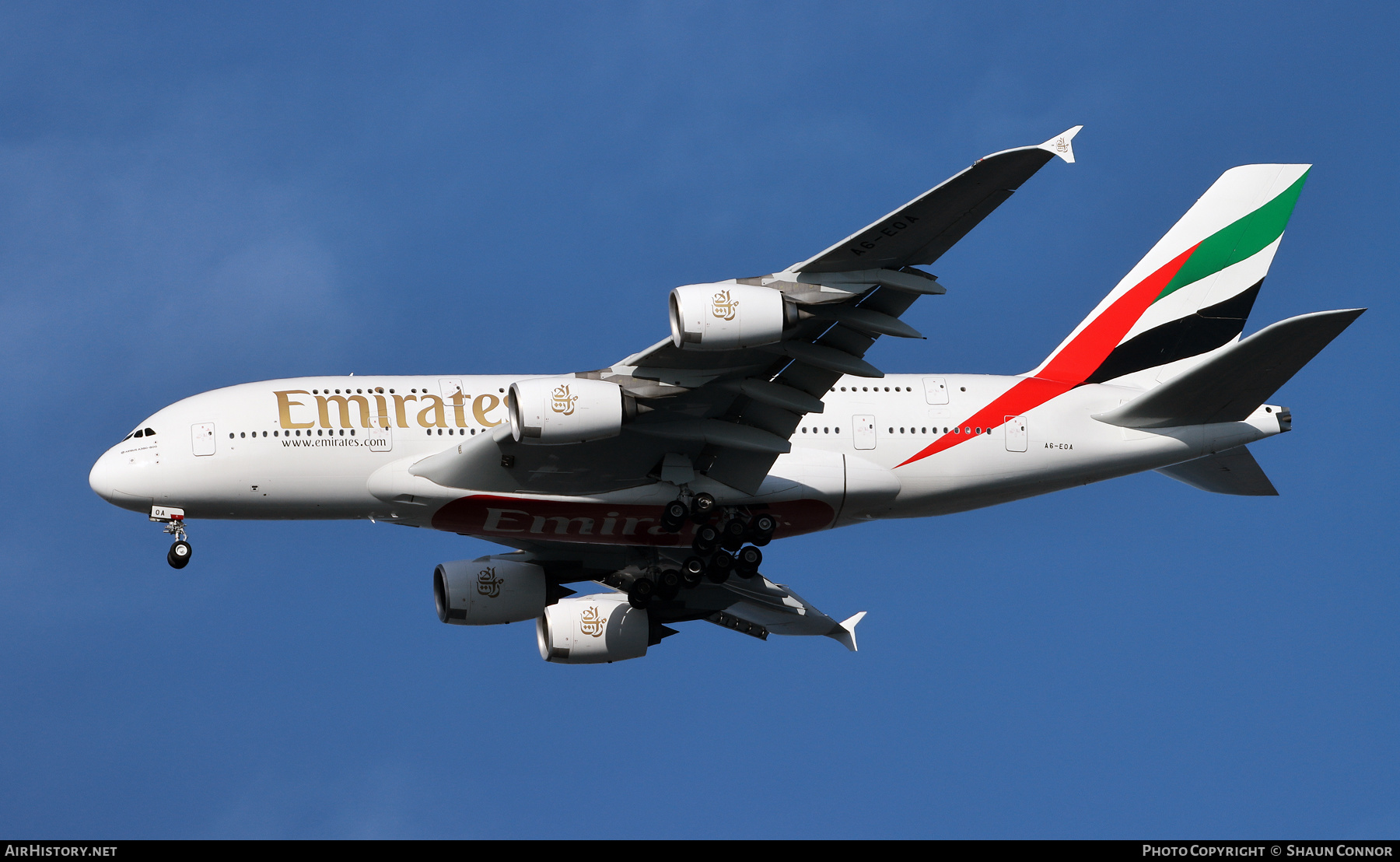 Aircraft Photo of A6-EOA | Airbus A380-861 | Emirates | AirHistory.net #518646