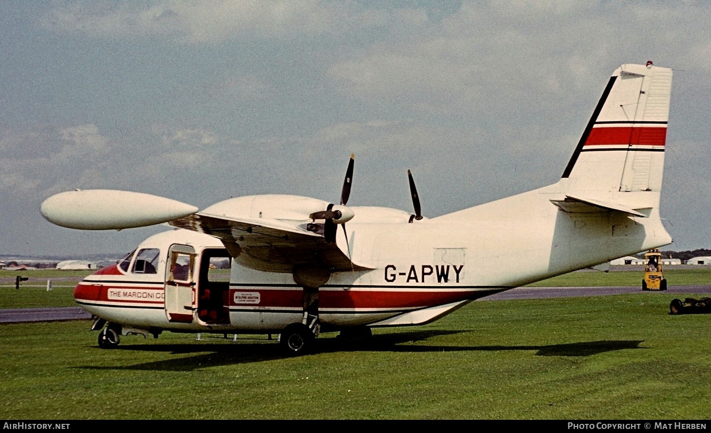 Aircraft Photo of G-APWY | Piaggio P-166AL-1 | Marconi | AirHistory.net #518847