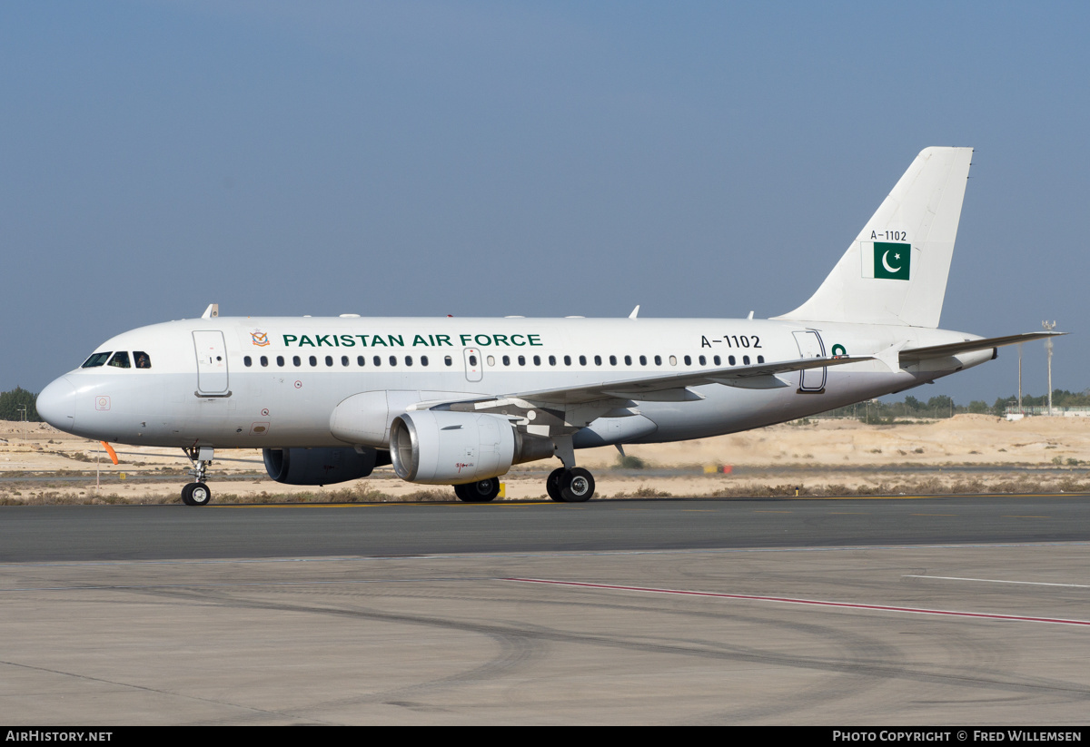 Aircraft Photo of A-1102 | Airbus A319-112 | Pakistan - Air Force | AirHistory.net #519132