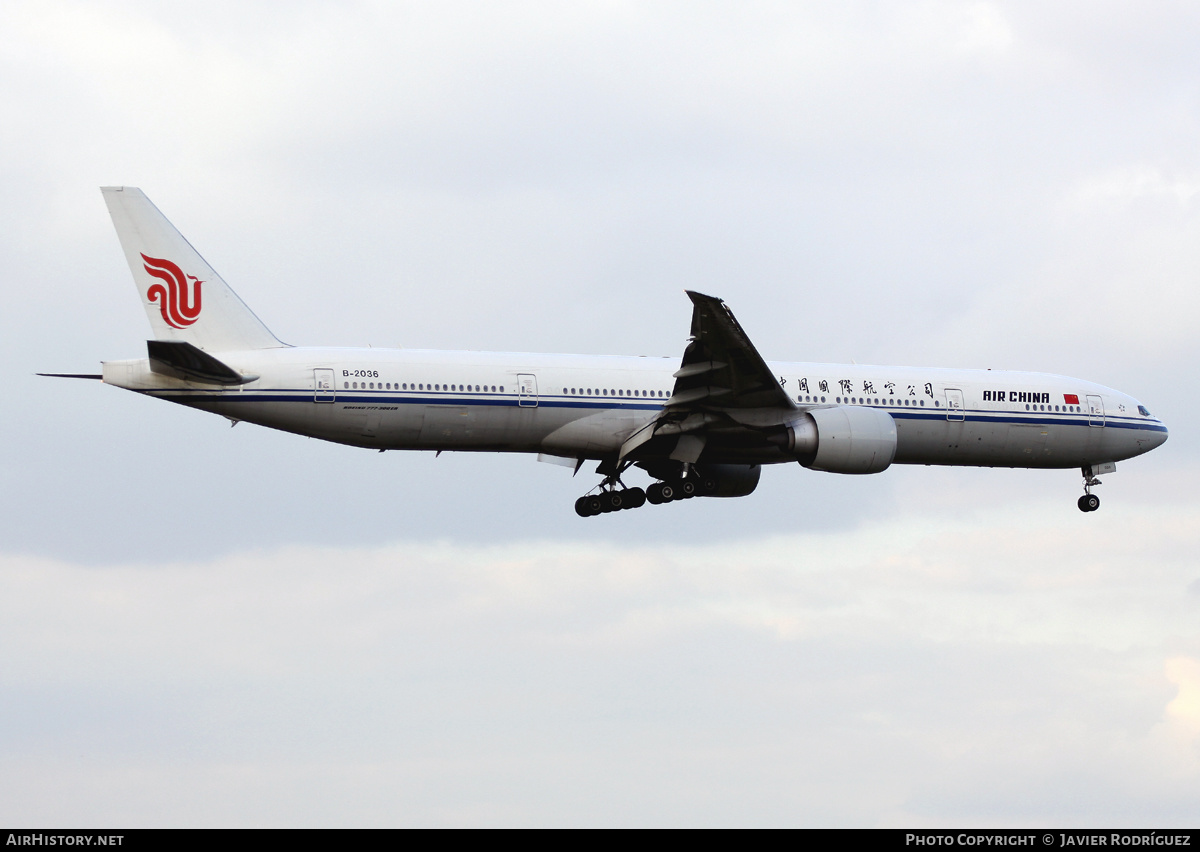 Aircraft Photo of B-2036 | Boeing 777-39L/ER | Air China | AirHistory.net #519244