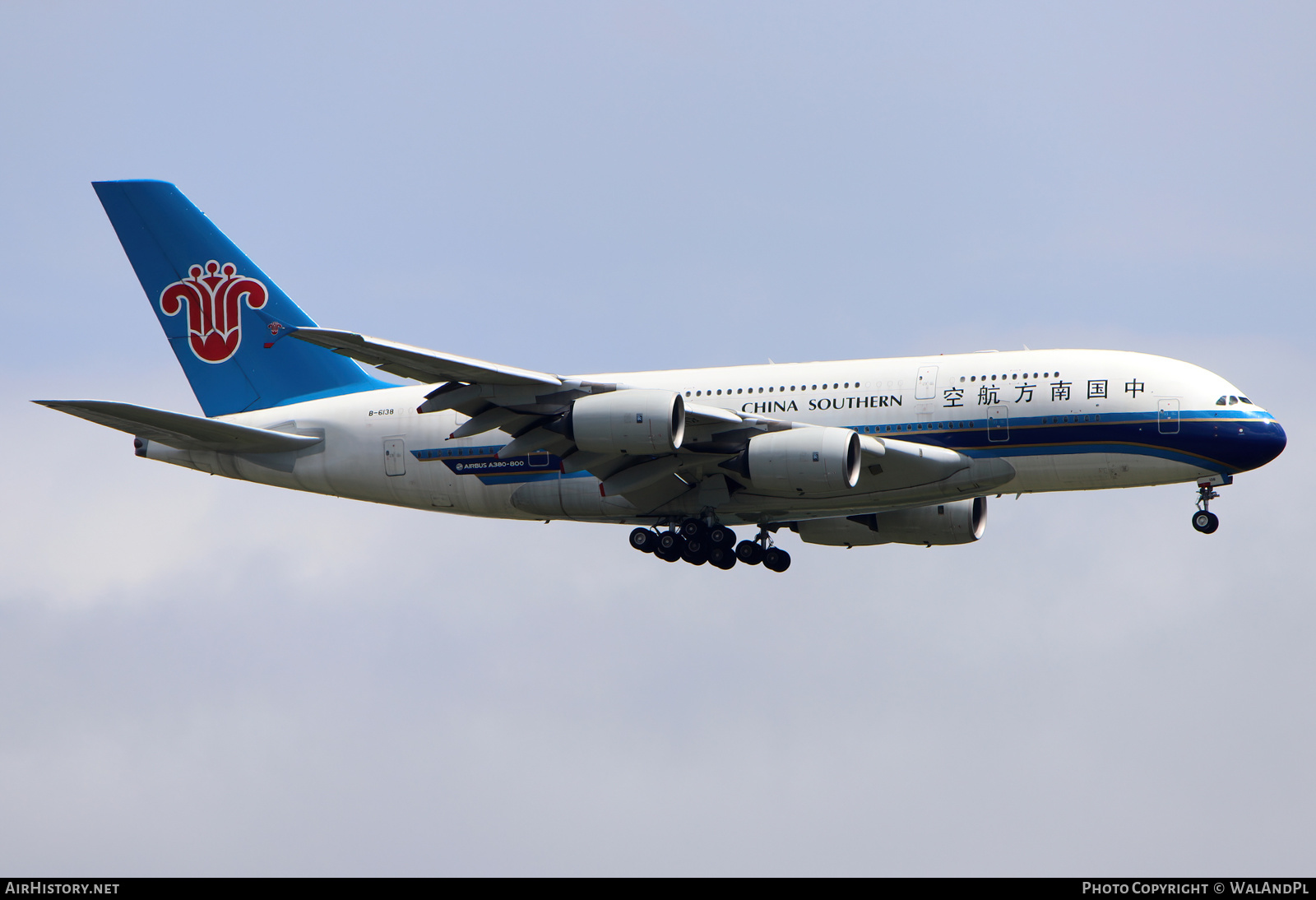 Aircraft Photo of B-6138 | Airbus A380-841 | China Southern Airlines | AirHistory.net #519269