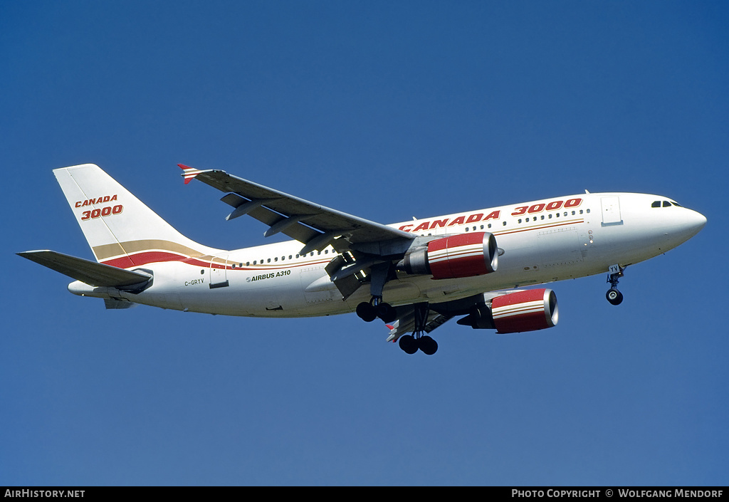 Aircraft Photo of C-GRYV | Airbus A310-304 | Canada 3000 | AirHistory.net #519408