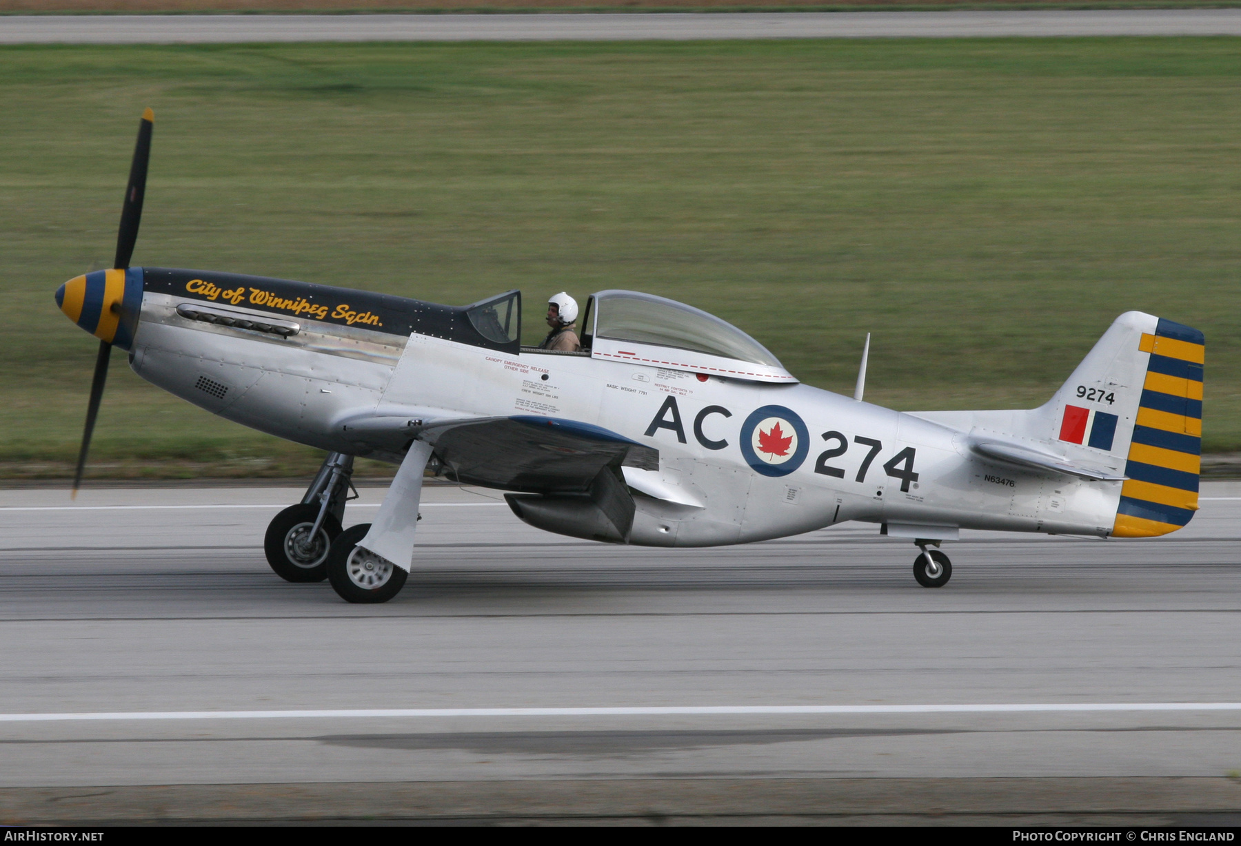 Aircraft Photo of N63476 / 9274 | North American P-51D Mustang | Canada - Air Force | AirHistory.net #519489