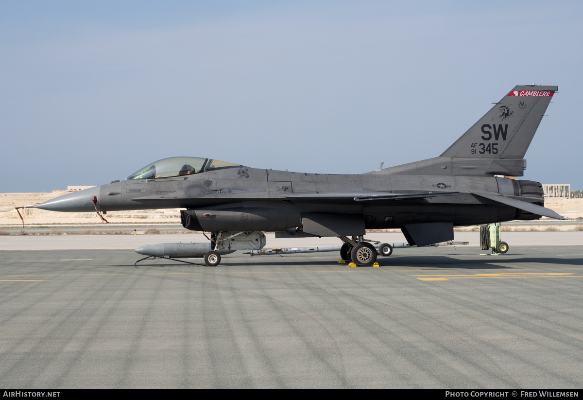 Aircraft Photo of 91-0345 / AF91-345 | General Dynamics F-16C Fighting Falcon | USA - Air Force | AirHistory.net #519601