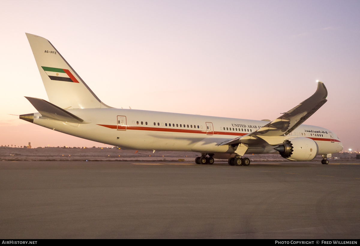 Aircraft Photo of A6-PFE | Boeing 787-9 Dreamliner | United Arab Emirates Government | AirHistory.net #519630