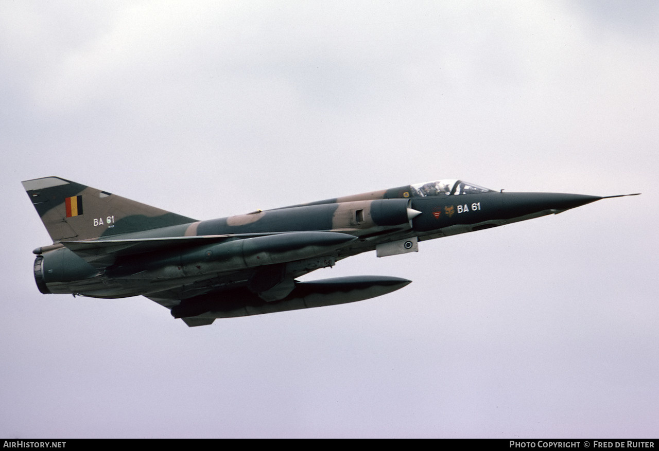 Aircraft Photo of BA61 | Dassault Mirage 5BA | Belgium - Air Force | AirHistory.net #519722