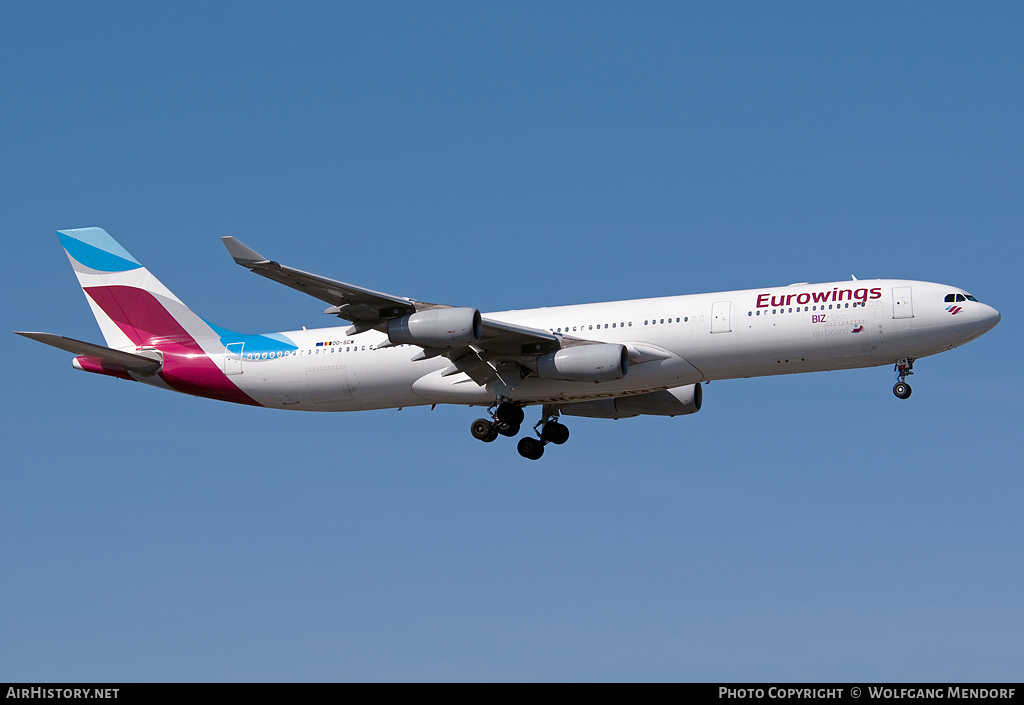 Aircraft Photo of OO-SCW | Airbus A340-313 | Eurowings | AirHistory.net #519857