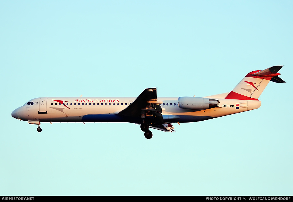 Aircraft Photo of OE-LVK | Fokker 100 (F28-0100) | Austrian Arrows | AirHistory.net #520119