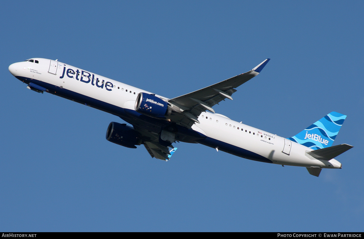Aircraft Photo of N4064J | Airbus A321-271NX | JetBlue Airways | AirHistory.net #520143