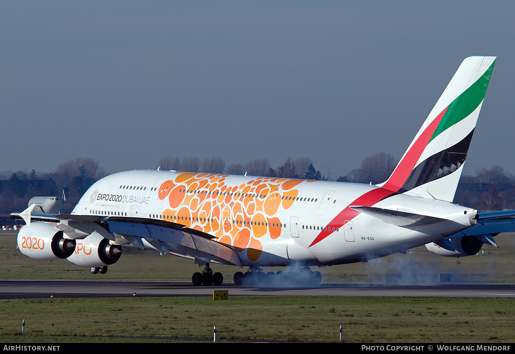 Aircraft Photo of A6-EOU | Airbus A380-861 | Emirates | AirHistory.net #520499