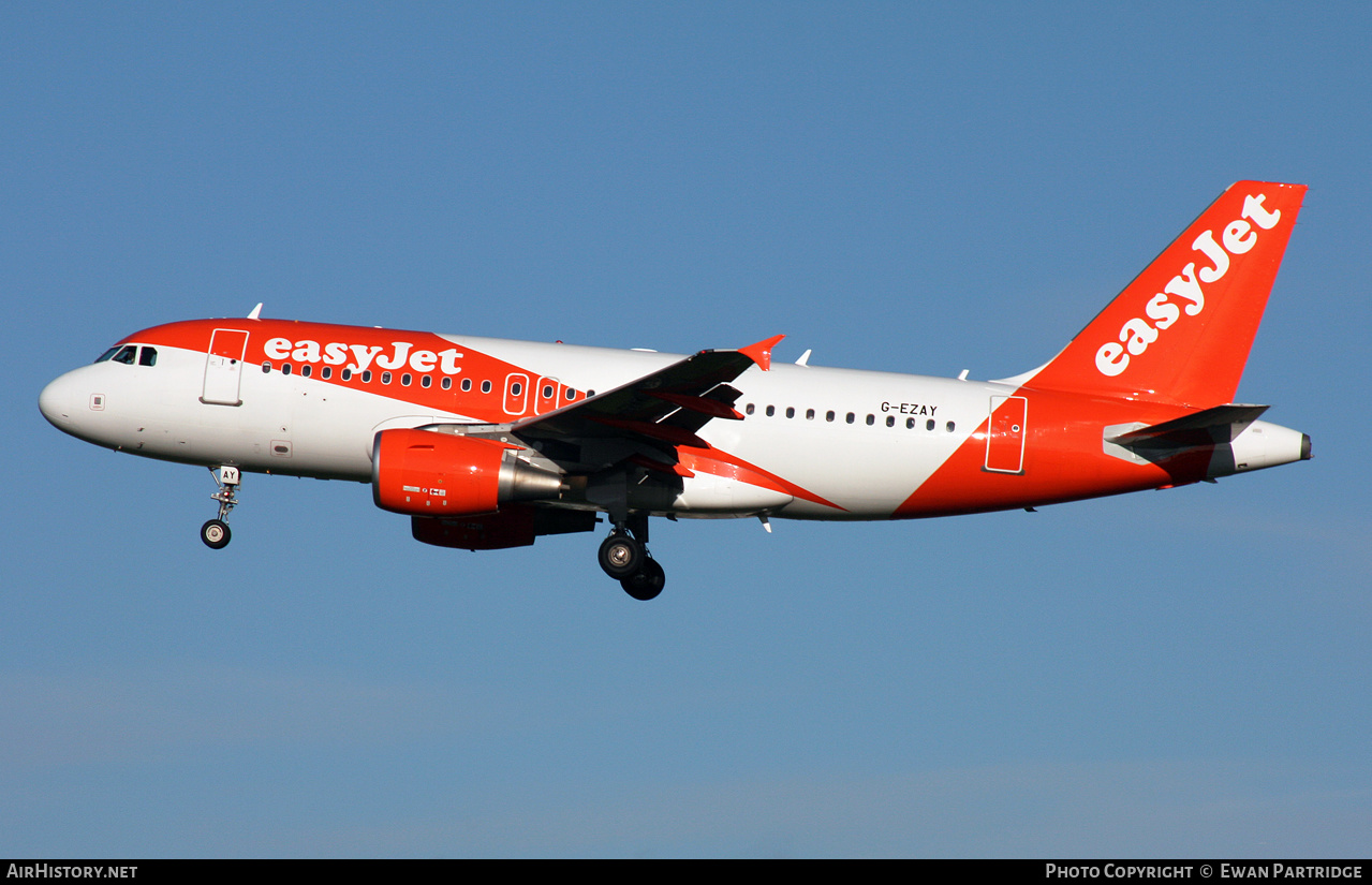 Aircraft Photo of G-EZAY | Airbus A319-111 | EasyJet | AirHistory.net #520579