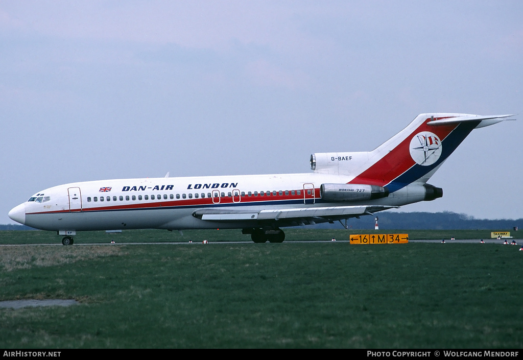 Aircraft Photo of G-BAEF | Boeing 727-46 | Dan-Air London | AirHistory.net #521027