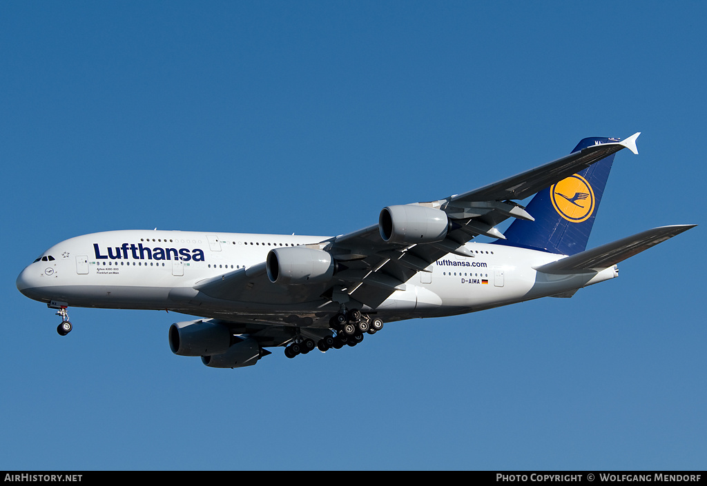 Aircraft Photo of D-AIMA | Airbus A380-841 | Lufthansa | AirHistory.net #521366