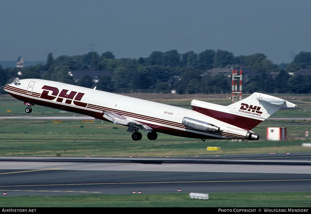 Aircraft Photo of OO-DHS | Boeing 727-223(F) | DHL Worldwide Express | AirHistory.net #521379