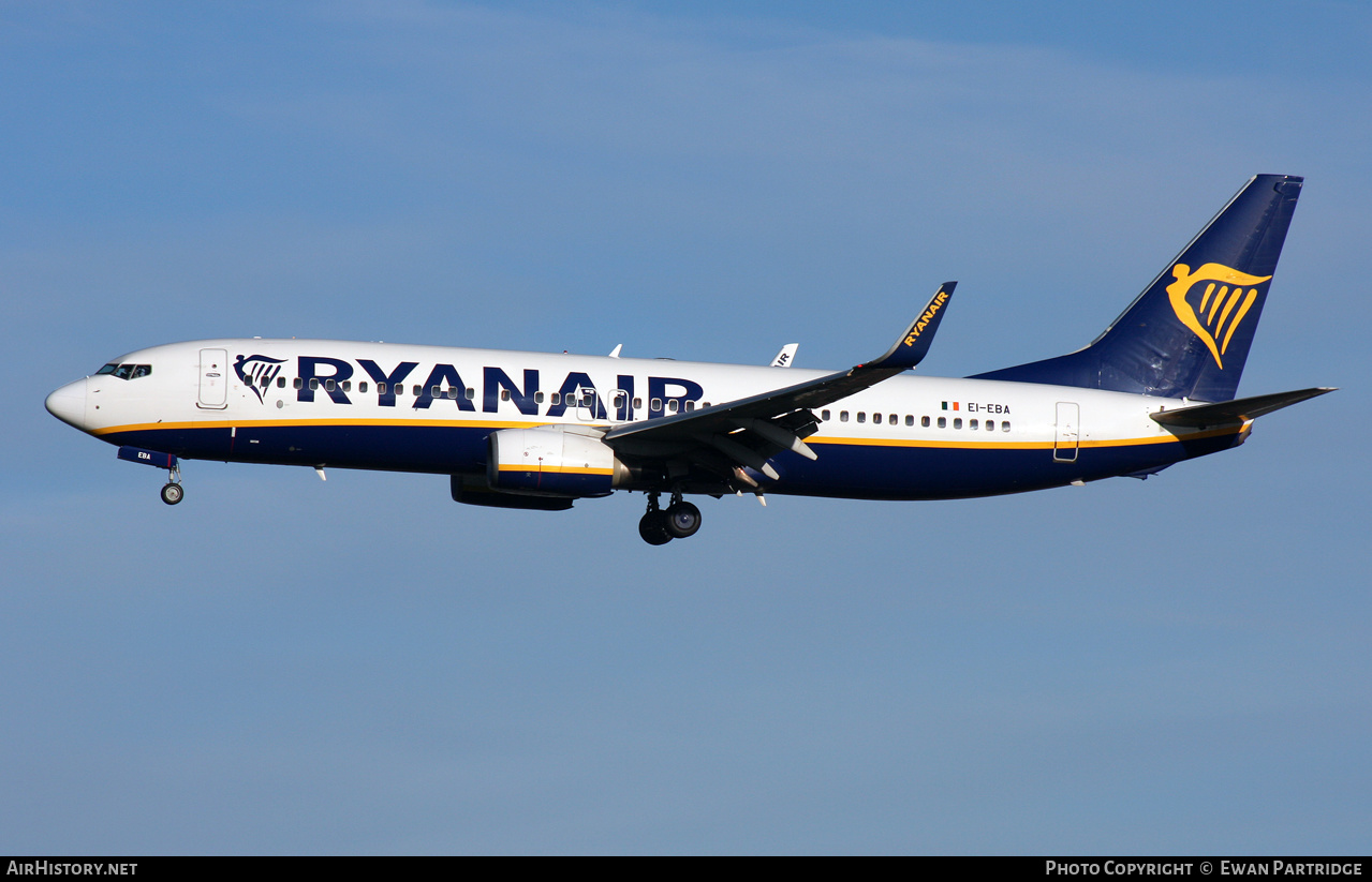 Aircraft Photo of EI-EBA | Boeing 737-8AS | Ryanair | AirHistory.net #521457