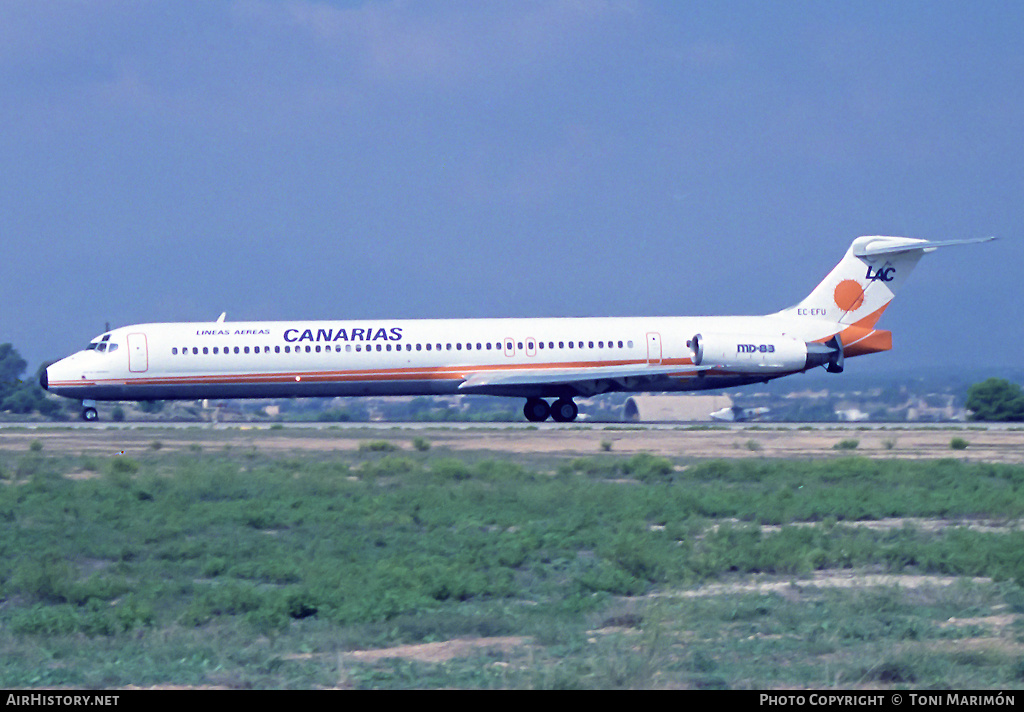 Aircraft Photo of EC-EFU | McDonnell Douglas MD-83 (DC-9-83) | Líneas Aéreas Canarias - LAC | AirHistory.net #521616