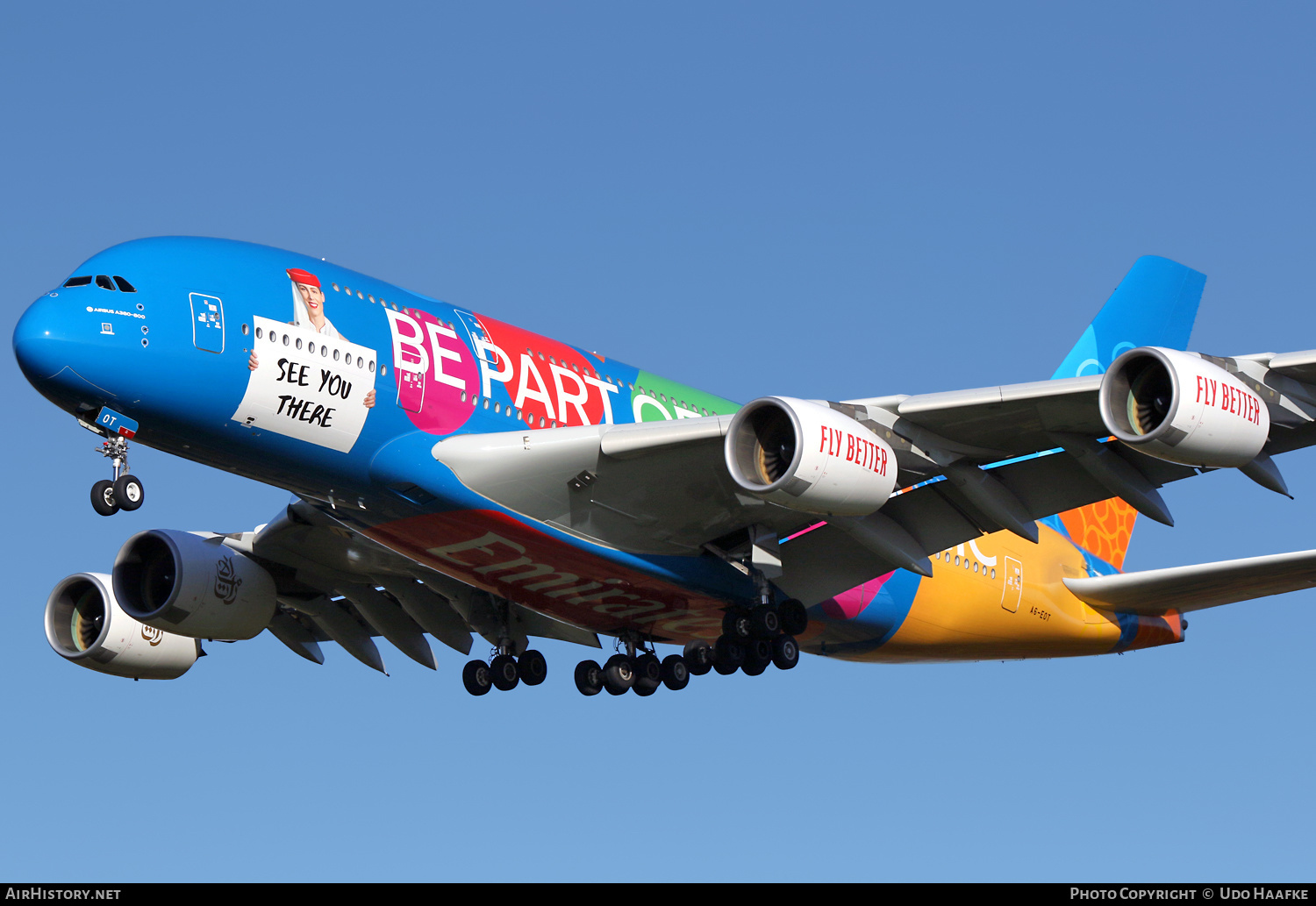 Aircraft Photo of A6-EOT | Airbus A380-861 | Emirates | AirHistory.net #521738