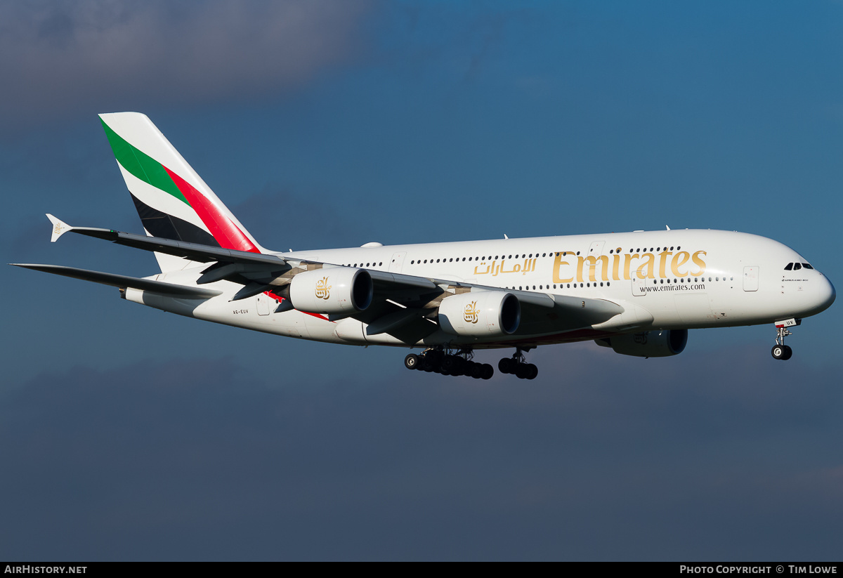 Aircraft Photo of A6-EUV | Airbus A380-842 | Emirates | AirHistory.net #521910