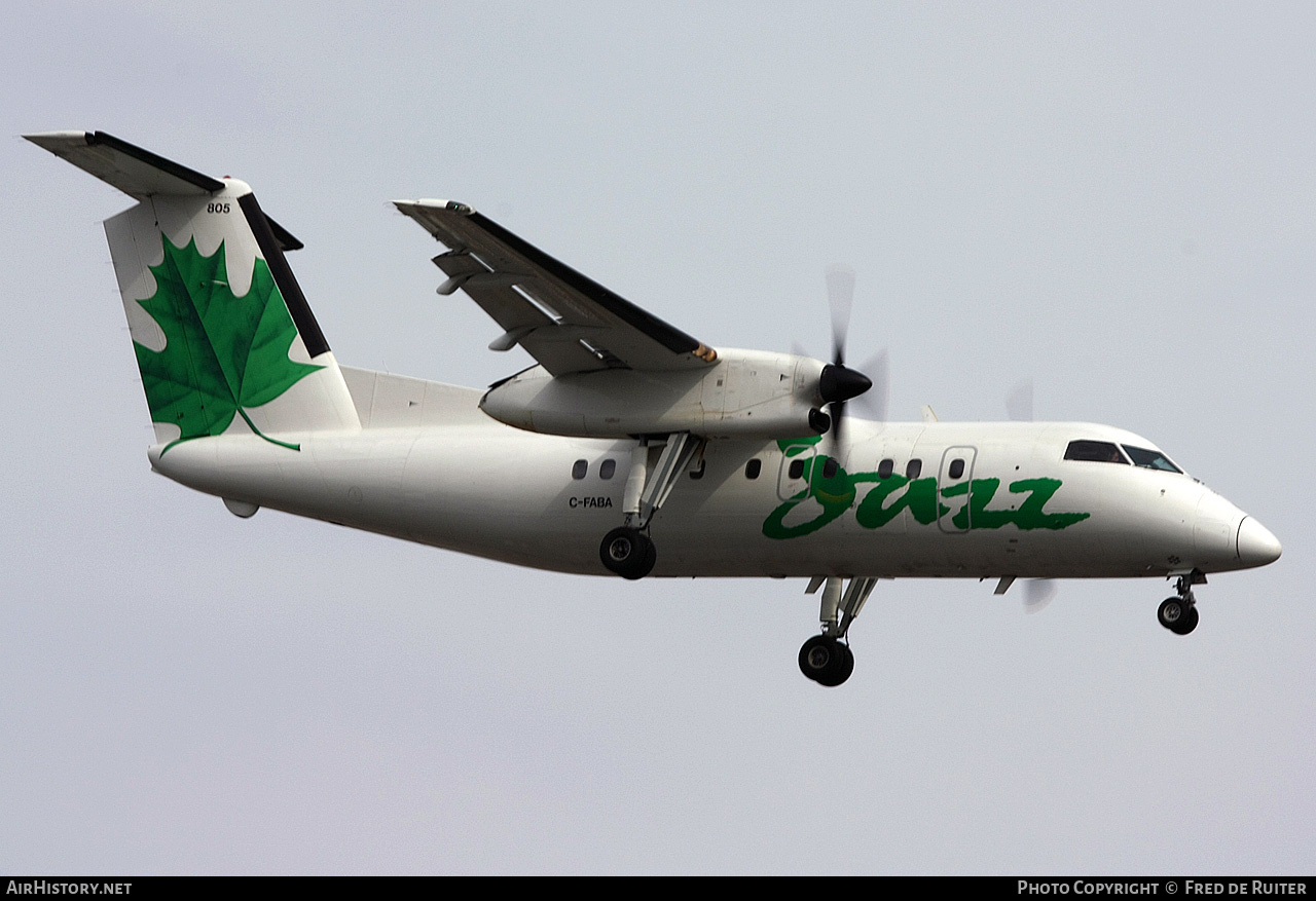 Aircraft Photo of C-FABA | De Havilland Canada DHC-8-102 Dash 8 | Air Canada Jazz | AirHistory.net #521926