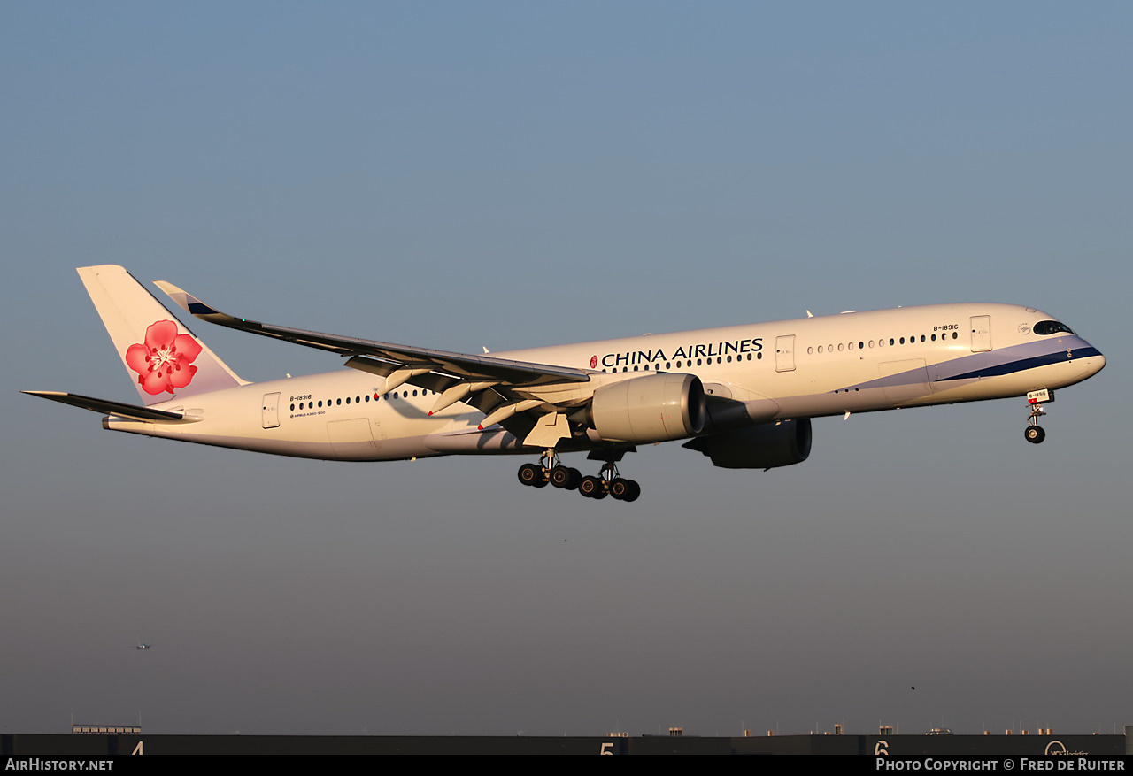 Aircraft Photo of B-18916 | Airbus A350-941 | China Airlines | AirHistory.net #521945