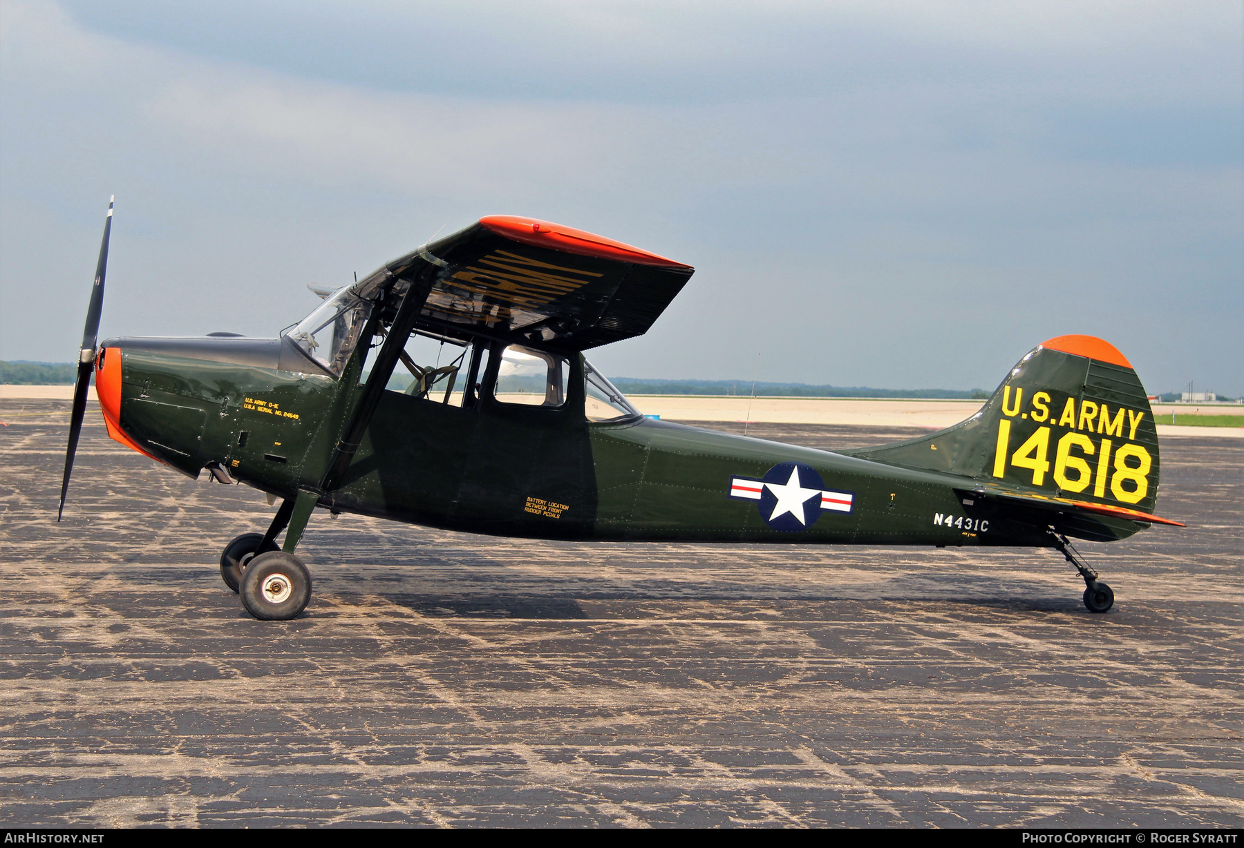 Aircraft Photo of N4431C / 14618 | Cessna O-1E Bird Dog (305C/L-19E) | USA - Army | AirHistory.net #522076