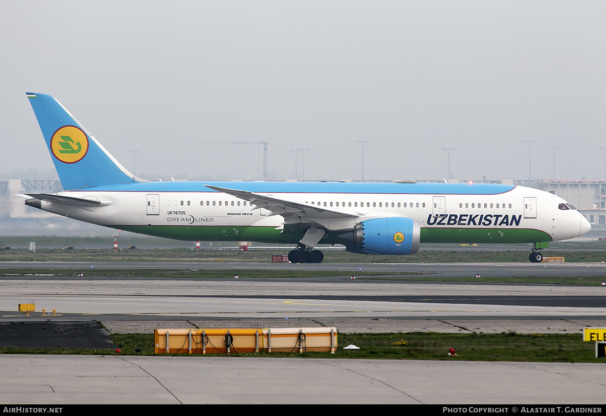 Aircraft Photo of UK76705 | Boeing 787-8 Dreamliner | Uzbekistan Airways | AirHistory.net #522089
