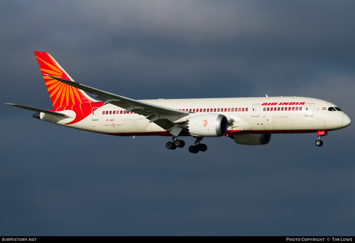 Aircraft Photo of VT-ANT | Boeing 787-8 Dreamliner | Air India | AirHistory.net #522092