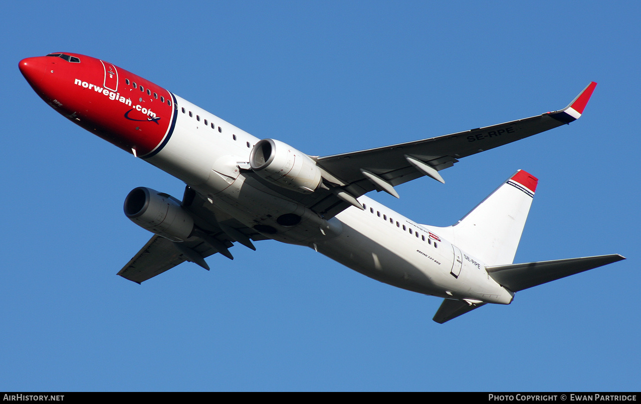 Aircraft Photo of SE-RPE | Boeing 737-8JP | Norwegian | AirHistory.net #522366